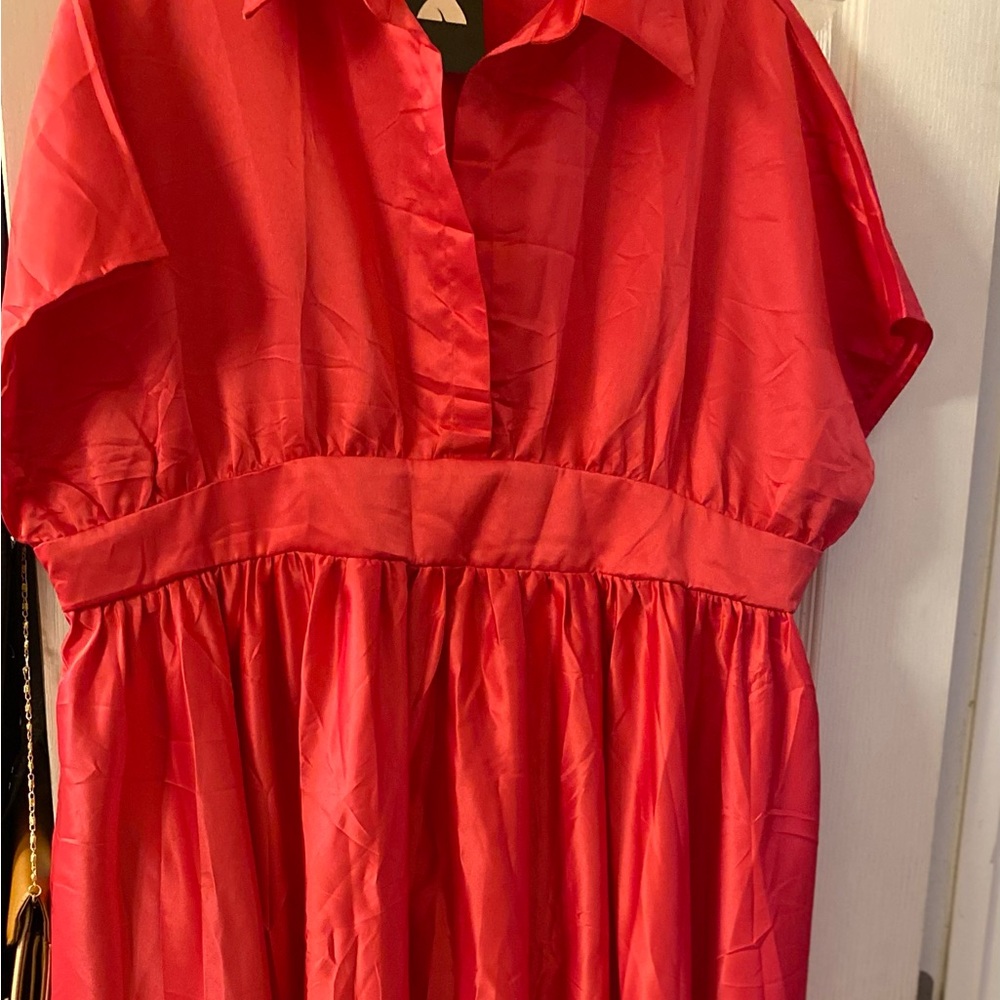 Long Silk Red Dress (New) Never Worn